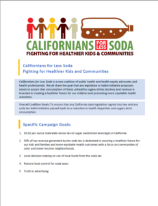 Coalition goals one pager